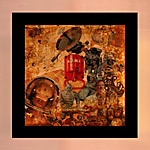 wanne be home |   40cm x 40cm  |   Collage auf Holzkorpus  mit Blattgold, Schellackoberfläche