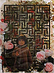 Das Labyrinth  | 2008 | Collage auf Papier mit durchgenähtem Ariadnefaden | 25cm x 35cm 